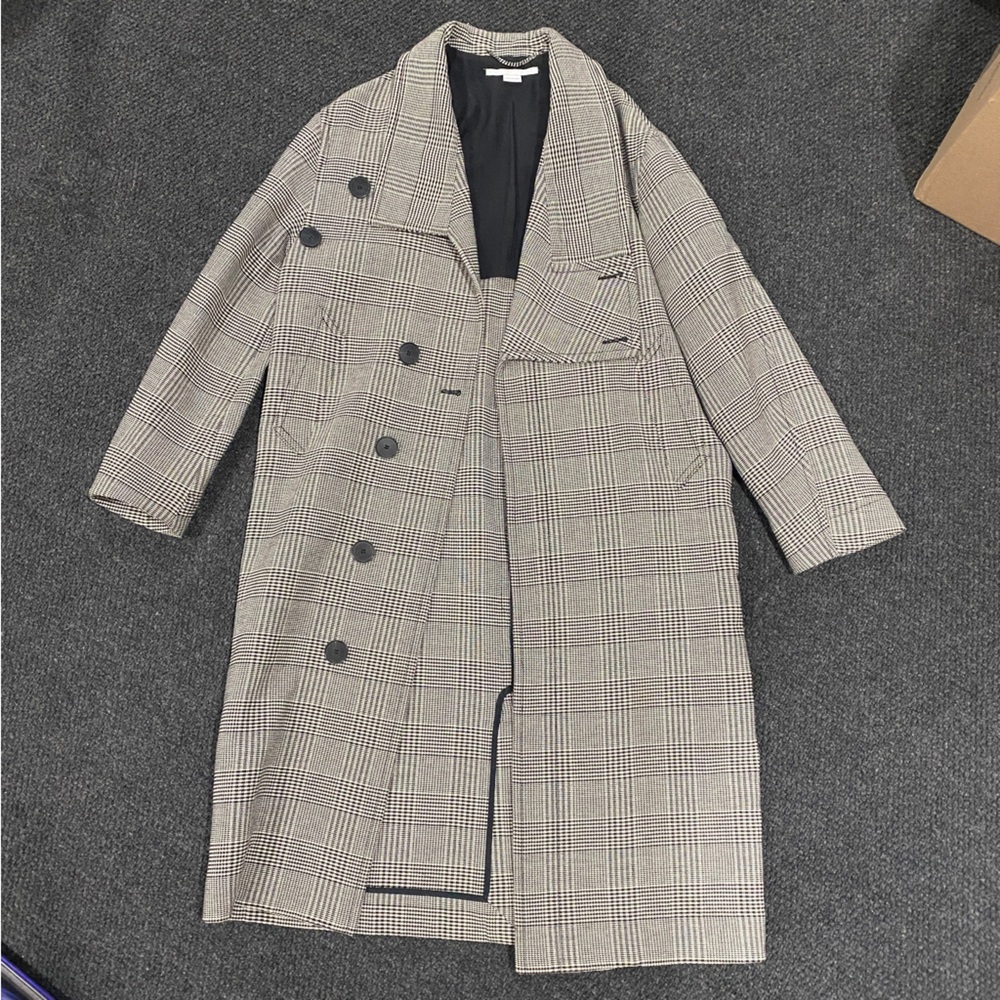 STELLA MCCARTNEY Flor Plaid Long Coat - Picture 2 of 11